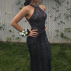 2017 Navy Blue Prom Dress